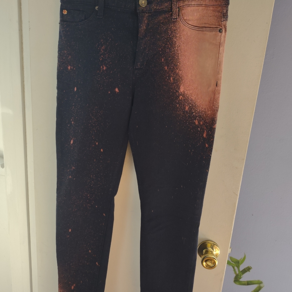 Hudson Jeans, Navy w/Pink Paint Splatter, Sz 6